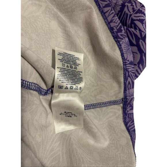 Lands' End Purple Floral V-Neck Draped Wrap Midi Dress Size M/P 10-12 - Picture 8 of 9